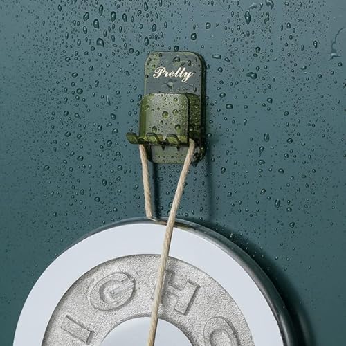 Image of REWOP Adhesive Wall Hooks for Heavy Items Stainless Steel, PVC, ABS Nail Free Seamless Adhesive Non-Trace No Drilling Installation Hanging, Waterproof Screws Wall Hook (Toothbrush Holder Sticker, 5)