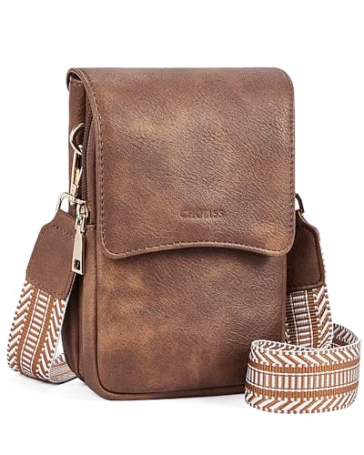 CHOLISS Cell Phone Crossbody Purse Small Cross Body Bag for Woman Leather Travel Wallet Shoulder Handbags with Card Slots