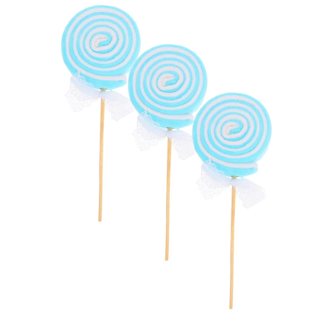 Didiseaon 3Pcs Lollipop Trunk or Treat Kids Photography Accessories Faux Food Model Artificial Dessert Candy Wedding Party Favors Food Decor Candy Photo Booth Child Wool Felt Mint Unique