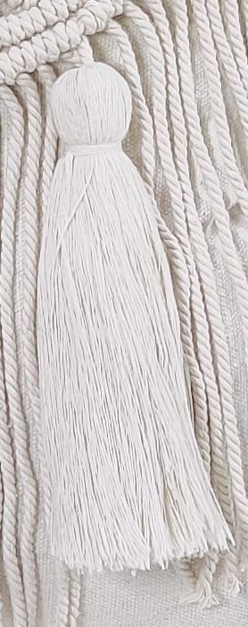 Image of Handmade Macrame Cushion Cover 16x16 Inches, Boho Decorative Throw Pillow Cover with Tassels, Cotton Woven Cushion Case for Sofa, Bedroom, Living Room, Couch Decor, Off White, 1 Piece