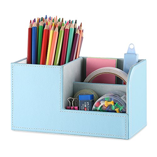 デスクオーガナイザー ペン立て 卓上収納 小物入れ デスクラック リモコンラック デスク収納 リモコンスタンド 机上用 収納ボックス PUレザー