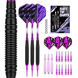 WAYARRIVAL ソフトダーツセット 19g プロ仕様 [3本セット] 超強力磁気吸着チップ & 耐折アルミ軸搭載 + 15枚羽根付き 初心者～上級者向け 安全軟式ダーツ