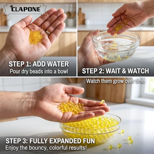 Image of Gel Balls 7-8mm Water Bullets for Blaster Gun, High Absorbent Water Beads Ammo, Non-Toxic Gel Blaster Refill Balls for Shooting Practice, Decoration & Play (Yellow, 50000)