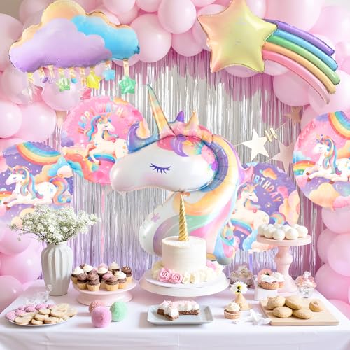 Image of unicorn birthday decorations Kit - Includes Unicorn Balloons for Unicorn 1st Birthday Supplies