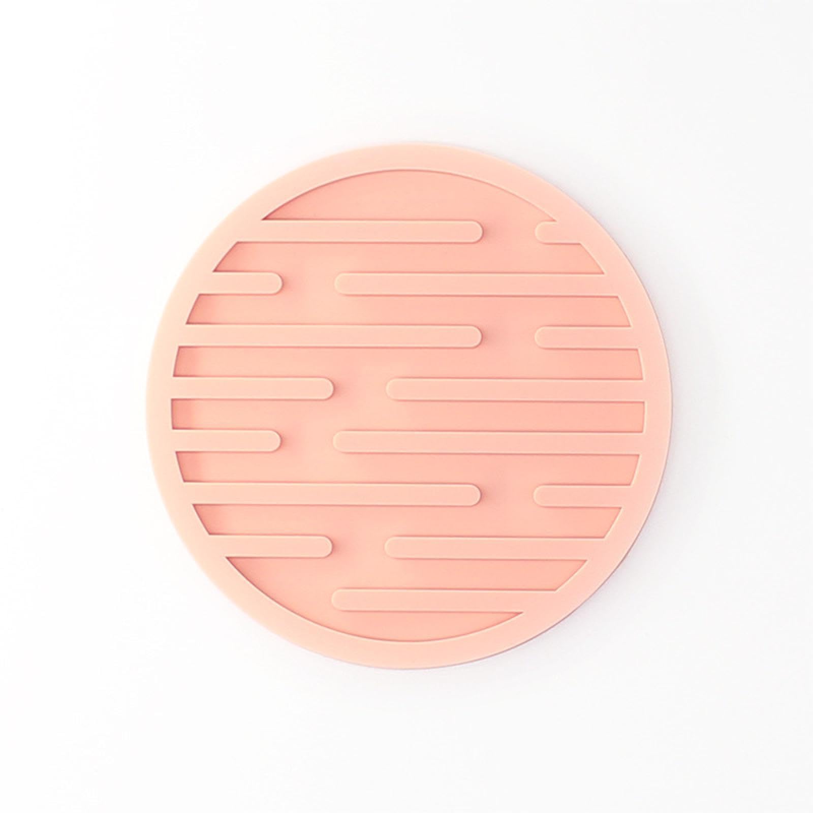 HFANGANGE Silicone coaster, round silicone heat insulation pad, anti-scald tea coaster 6pcs, Pink
