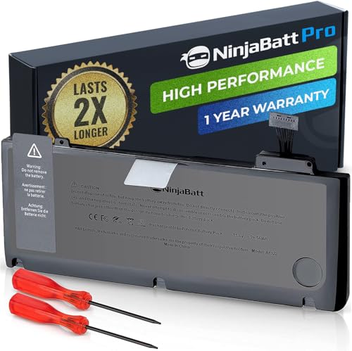 NinjaBatt Battery A1278 A1322 for Apple MacBook Pro 13'' [Mid 2012 2010 2009 Early 2011 Late 2011] - High Performance [76.56Wh/11.6Vv]