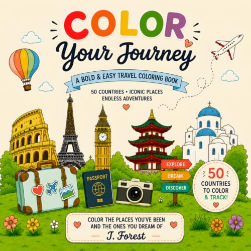 Color Your Journey: A Bold & Easy Travel Coloring Book image 2