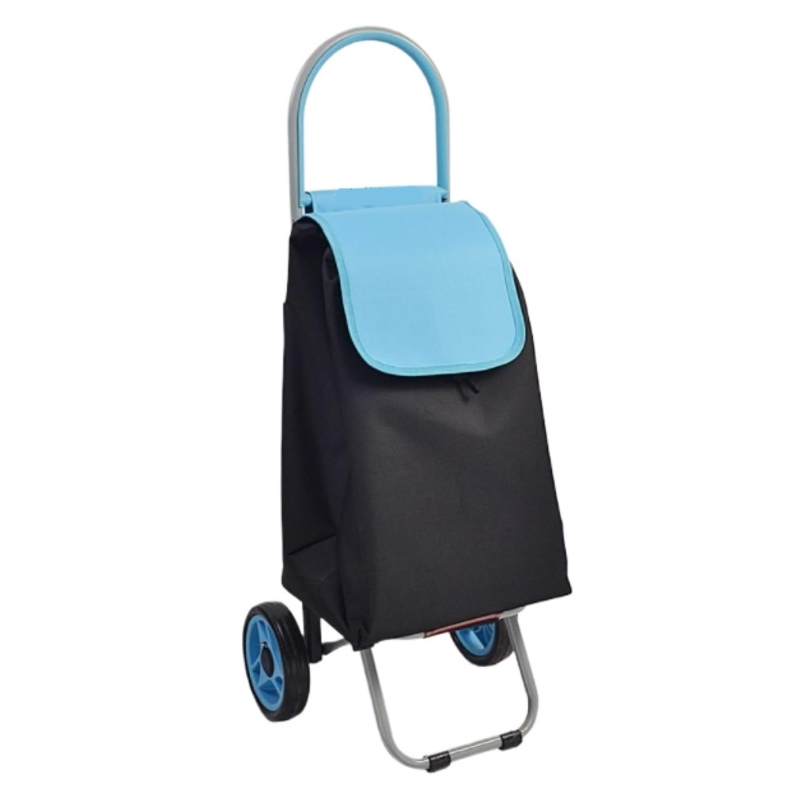 SBZIOJHDR foldable shopping trolley， Shopping Trolley Aluminum Alloy Foldable 2 Wheel Silent Carts Grocery(Blue)