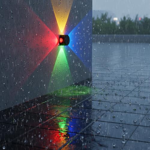 Image of Waterproof Up Down Led Wall Lamp, Aluminium IP65 Body 4 Way, Multycolor, Indoor /Outdoor Decorative Wall Sconce Light(4 Way Multy)