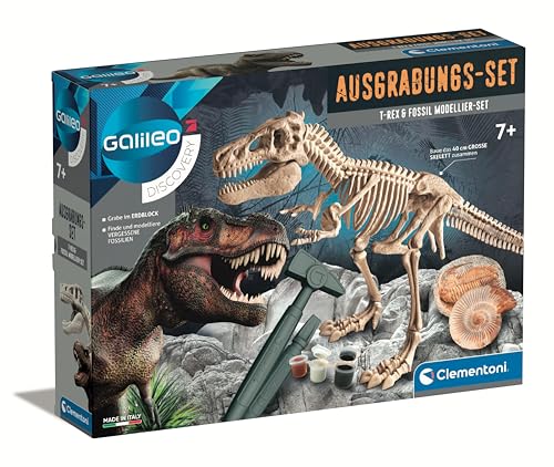 Clementoni Clementoni 59311 Galileo Discovery Kit d'excavation avec Squelette de Dinosaures Comprenant Marteau Burin et pâte à Modeler pour Enfants à partir de - vue 2
