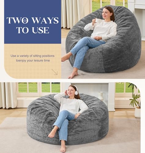 Image of Hobestluk Adults Bean Bag Chair 5FT Big BeanBag Chair Giant Large Oversized