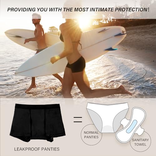 Okdance Menstruations-Bademode für Teenager, Mädchen und Frauen, 4-lagige Perioden-Hose mit mittlerer Taille für das Schwimmen, auslaufsichere Perioden-Hose für starken Durchfluss, spurlos für