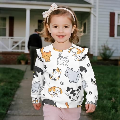 Long Sleeve Shirts for Girls 1-8 Clothes Toddler Crewneck Sweatshirt for School Athletic Fall Tops3