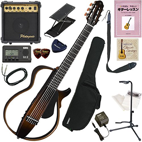 YAMAHA サイレントギター初心者入門 すぐに始められるスタンダード14点セット SLG200N/TBS(タバコブラウンサンバースト)