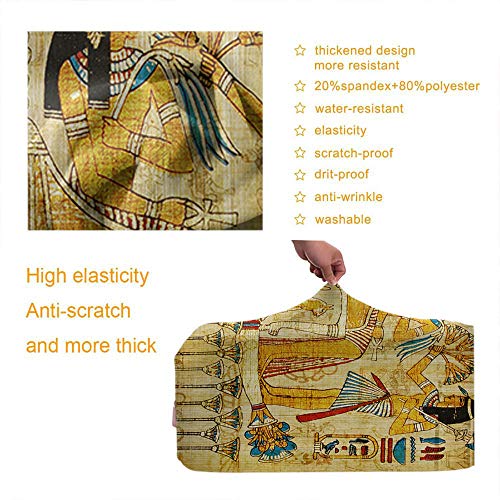 Moslion Egyptian Suitcase Protector Vintage African Papyrus Pharaoh Maids With Sword Cat Bird Travel Luggage Covers Baggage XL Fit for 29-32 Inch Suitcase Brown3