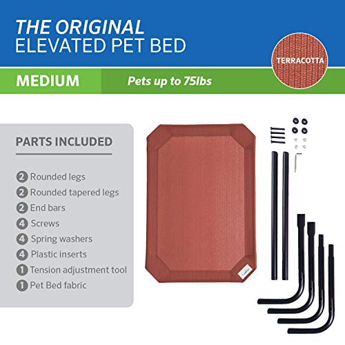 Image of Coolaroo Original Elevated Dog Bed - Breathable Off-The-Ground Pet Bed with Cooling Fabric, Joint Relief & Moisture-Resistant Fabric, 100% Recyclable, Easy Clean, Terracotta, Medium
