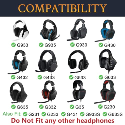 Image of SOULWIT Full Mesh Earpads for Logitech G935 /G933 /G930 /G432 /G35 - Black | for G35 /G930 /G933 /G935 /G633 /G635 /G533 /G430 /G431 /G432 /G433 /G332 /G230 /G231 /G233 Headphones