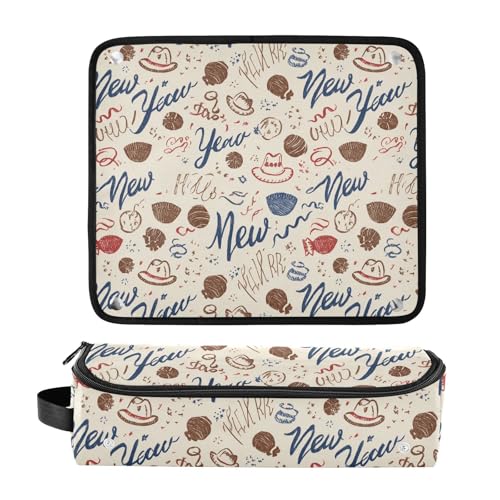Bolsa de viaje beige Yuiboo para herramientas de cabello con gran capacidad, resistente al calor y diseño de apertura amplia miniatura 3