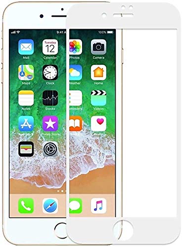 Image of Full Glue Edge to Edge Tempered Glass Screen Protector Compatible with iPhone 7G /8G [White] with Free Complete Easy Installation Kit.