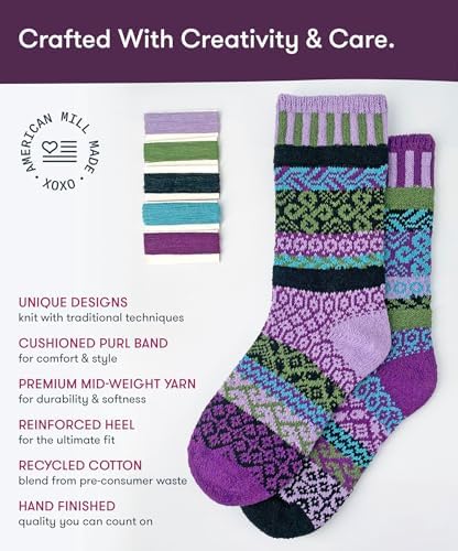 Solmate Socks - Mismatched Crew Socks for Women or Men, Lilac, Small - 3