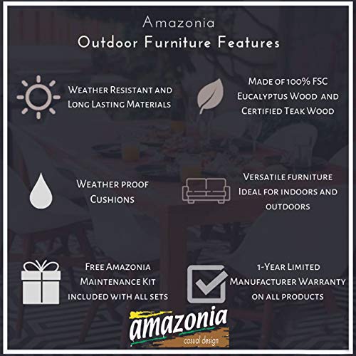 Amazonia Boma 1-Piece Outdoor Barstool | Certified Teak | Ideal For Patio And Indoors, 21Lx23Wx46H, Light Brown #TOP6