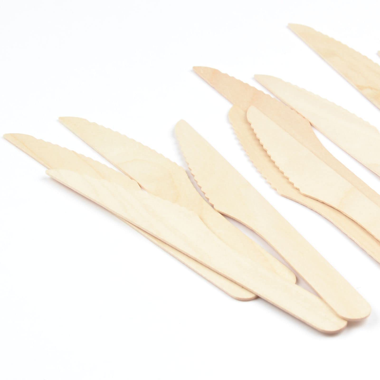 1000 Stück Holzmesser, 16,5 cm Einmalbesteck Holz Messer Holzbesteck