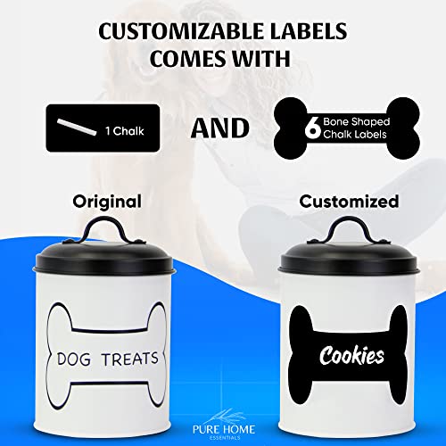 Metal Dog Treat Containers with Lids (Set of 3) – Customizable Chalk Labels & Chalk Included – Dog Food Storage/Dog Treat Jars for Kitchen Counter Metal Dog Treat Containers with Lids (Set of 3) – Customizable Chalk Labels & Chalk Included – Dog Food Storage/Dog Treat Jars for Kitchen Counter