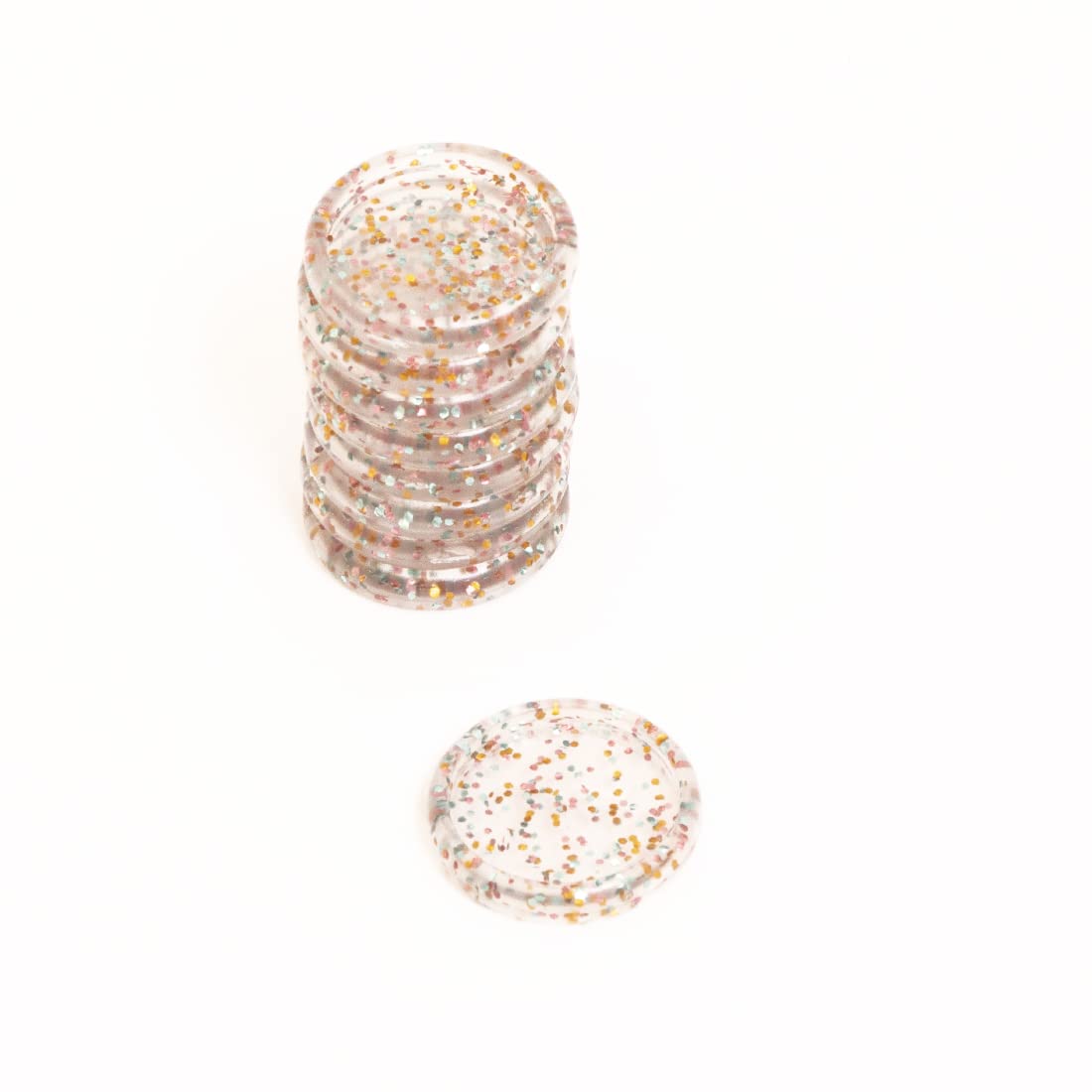 Craftelier - Plastic Glitter Disc Rings S for Scrapbooking Binding and other Crafts for Planners, Notebooks or Albums | Pack of 9 pcs. 25 mm Diameter - Colour Gold, Turquoise and Pink with Glitter