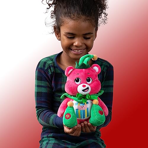 Care Bears Holiday Bean Plush Great Giving Bear - Elf Teddy, Christmas Collectible Cute Soft Toy, Pink, Red, Green, 4 inches - Image 4