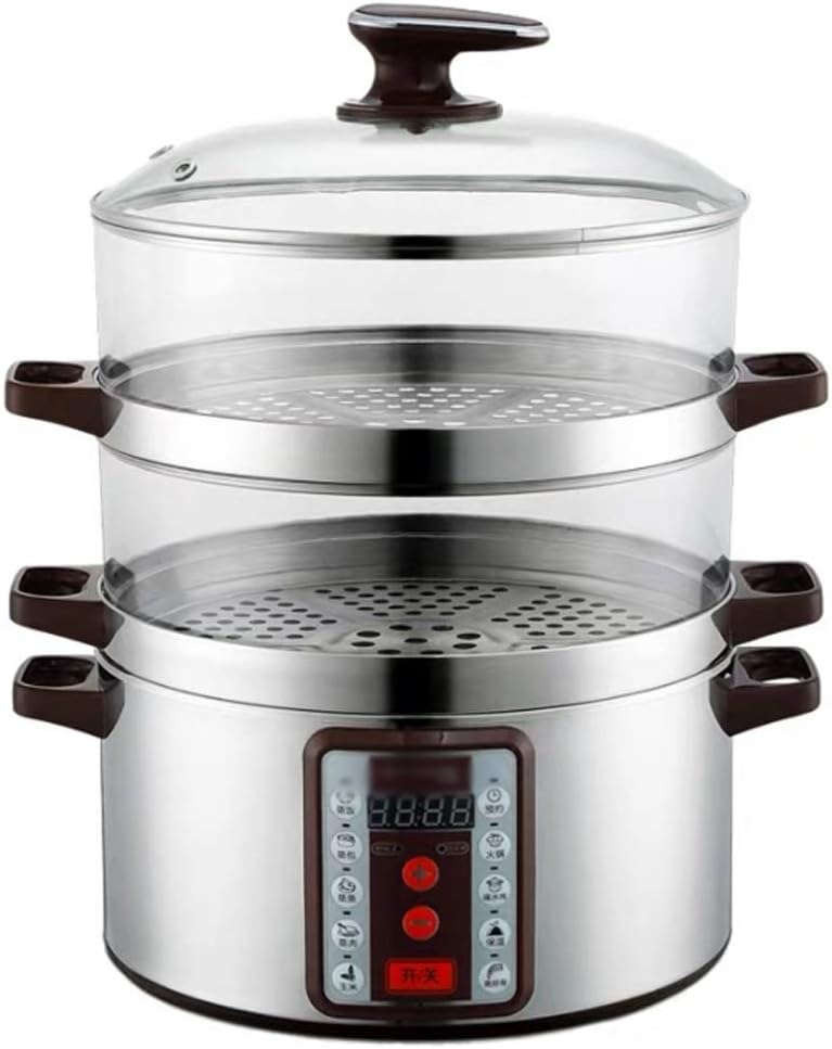 Electric Steamer Steamed Boiled Corn Electric Steamer Transparent Electric Steamer Steamed Vegetables Steamed Rice Pot (Size : 3)