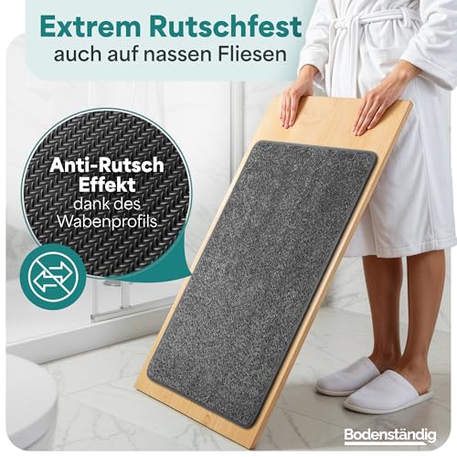 Bodenständig® Badematte rutschfest waschbar - Badvorleger Dunkelgrau – Ansicht 5
