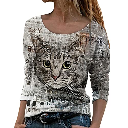 Pack Décontracté De Hauts Manches Longues pour Femmes Femmes Automne Manches Longues Couleur Bloc Chemise décontracté col Rond Haut Ample t-Shirts Tunique Tee Short Cover