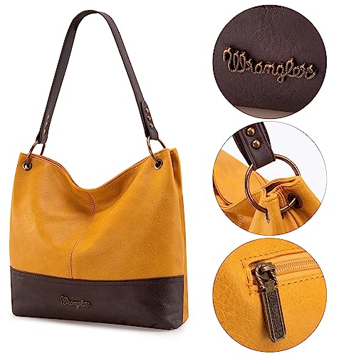 Image of Wrangler Hobo Bags for Women Vegan Leather Top Handle Shoulder Purses and Handbags