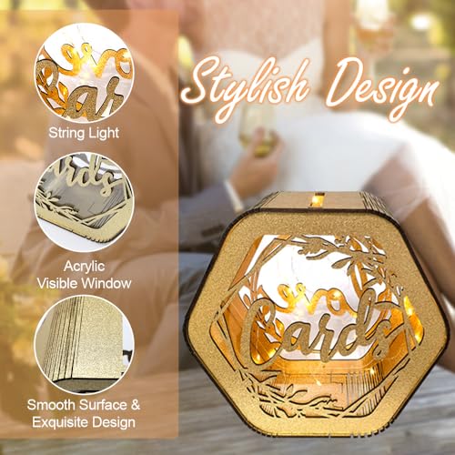 Caja para tarjetas de boda personalizada como recuerdo de memoria y decoración 4