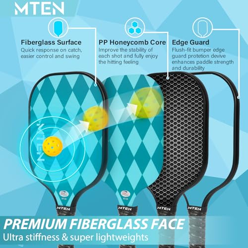 Image of MTEN Pickleball Paddles Set of 2 /4 /1, USAPA Approved Fiberglass Rackets