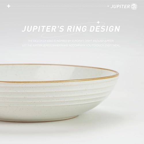 Miniatura 4 de famiware Jupiter - Juego de 4 cuencos para pasta, 30 onzas, aptos para microondas y lavavajillas, resistentes y apilables, para cocina, color blanco