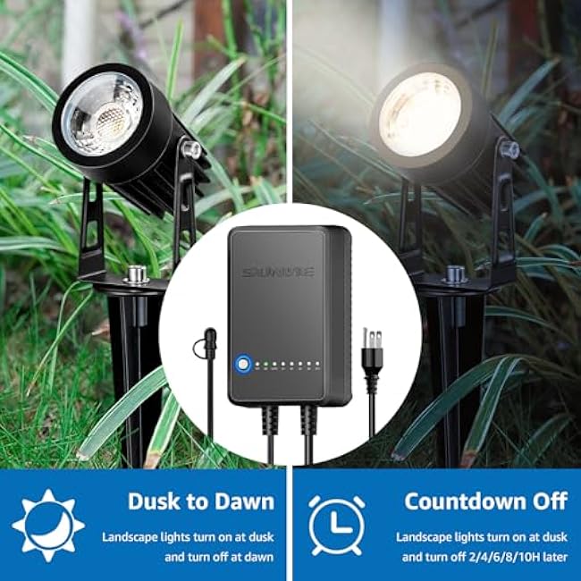 SUNVIE LED Landscape Lighting Kit Low Voltage Landscape Lights Outdoor Uplights 3000K