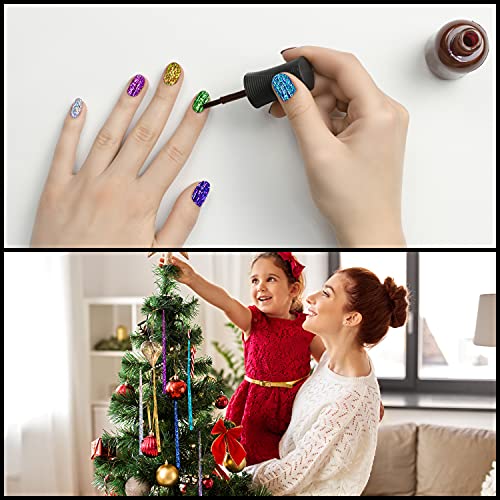 Foto von Belle Vous 2400-Teilig Haar Lametta Bunte Haarsträhnen – 12 Farben – Lametta für Haare mit Werkzeug – Glitzer Strähnen Haare Regenbogen Haarverlängerung Kunsthaar zum Einflechten, Party & Deko