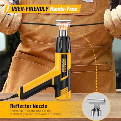 SEEKONE Mini Heat Gun, 600W Dual Temperature Heat Gun 300℃&500℃, with Overload Protection and Long Cable for Crafts, Embossing, Paint Stripping, Shrink Wrap, and Heat Shrink Tube 7 SEEKONE Mini Heat Gun, 600W Dual Temperature Heat Gun 300℃&500℃, with Overload Protection and Long Cable for Crafts, Embossing, Paint Stripping, Shrink Wrap, and Heat Shrink Tube - Image 7