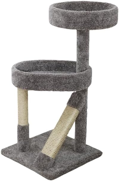 HomeStock Baroque Brilliance 41" Cat Scratching Tree 41" H x 24" W x 18" D Multi-Level Stylish Cat Tree with Durable Sisal Posts, Perfect for Active Cats to Scratch, Climb, and Lounge
