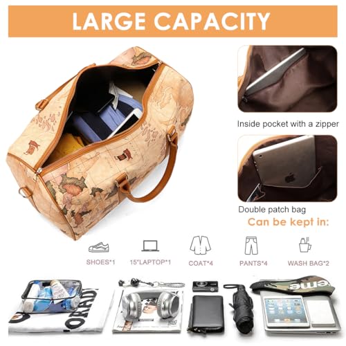 Image of PALAY Tote Bag for Woman Brown Large Duffle Bag Travel Tote Luggage Style