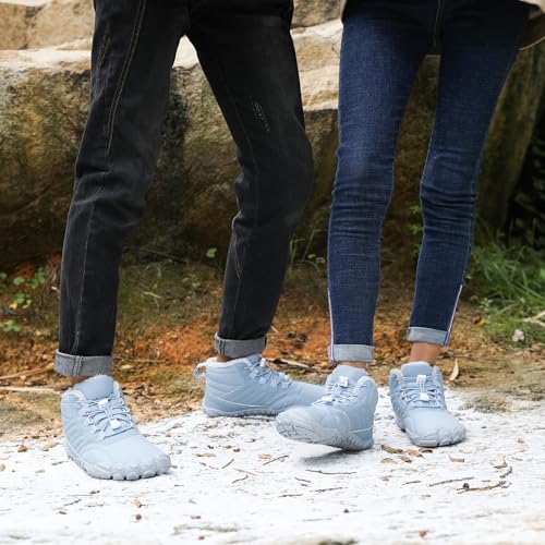 CLOUDEMO Hike Winter Shoes, Barefoot Five Finger Footwear, Mens Snow Boots (Light Blue,10 Women/8.5 Men) 5