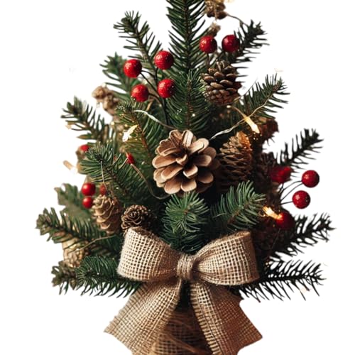 Enfeite De Mesa Natalino Mini Arvore De Natal Com Led 33 CM ARVORE DECORADA