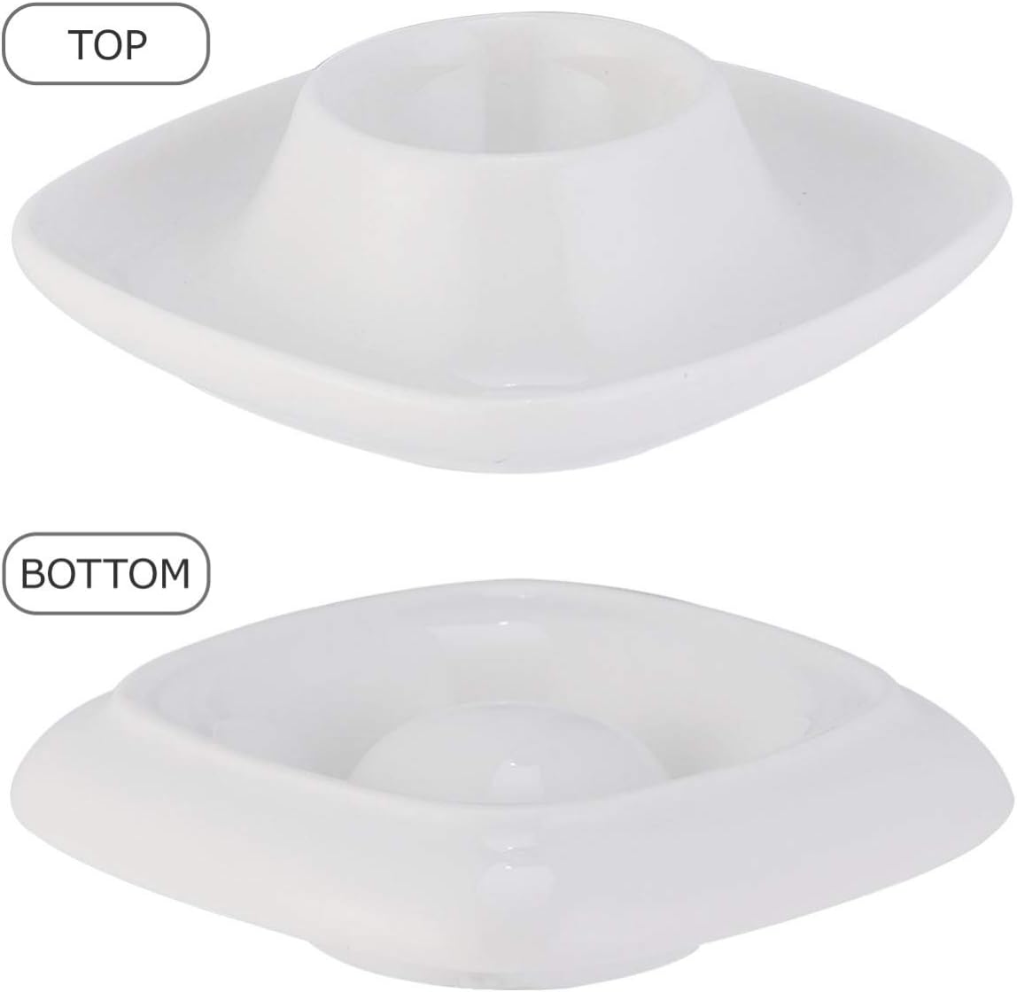 LIFKOME 2pcs Ceramic Egg Cups and Egg Tray White Porcelain Holders for Breakfast Kitchen Tools for Safe Storage of Hard Boiled