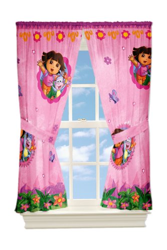 Nickelodeon Dora Fun In the Jungle Window Panels, 82 by 63-Inch