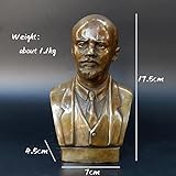  FABBOF Ottone Antico Il più Grande Leader Russo Lenin Busto Statua Statuette in Bronzo Ornamenti Desktop Vintage Decorazioni Artigianato (Color : Lenin Bust)