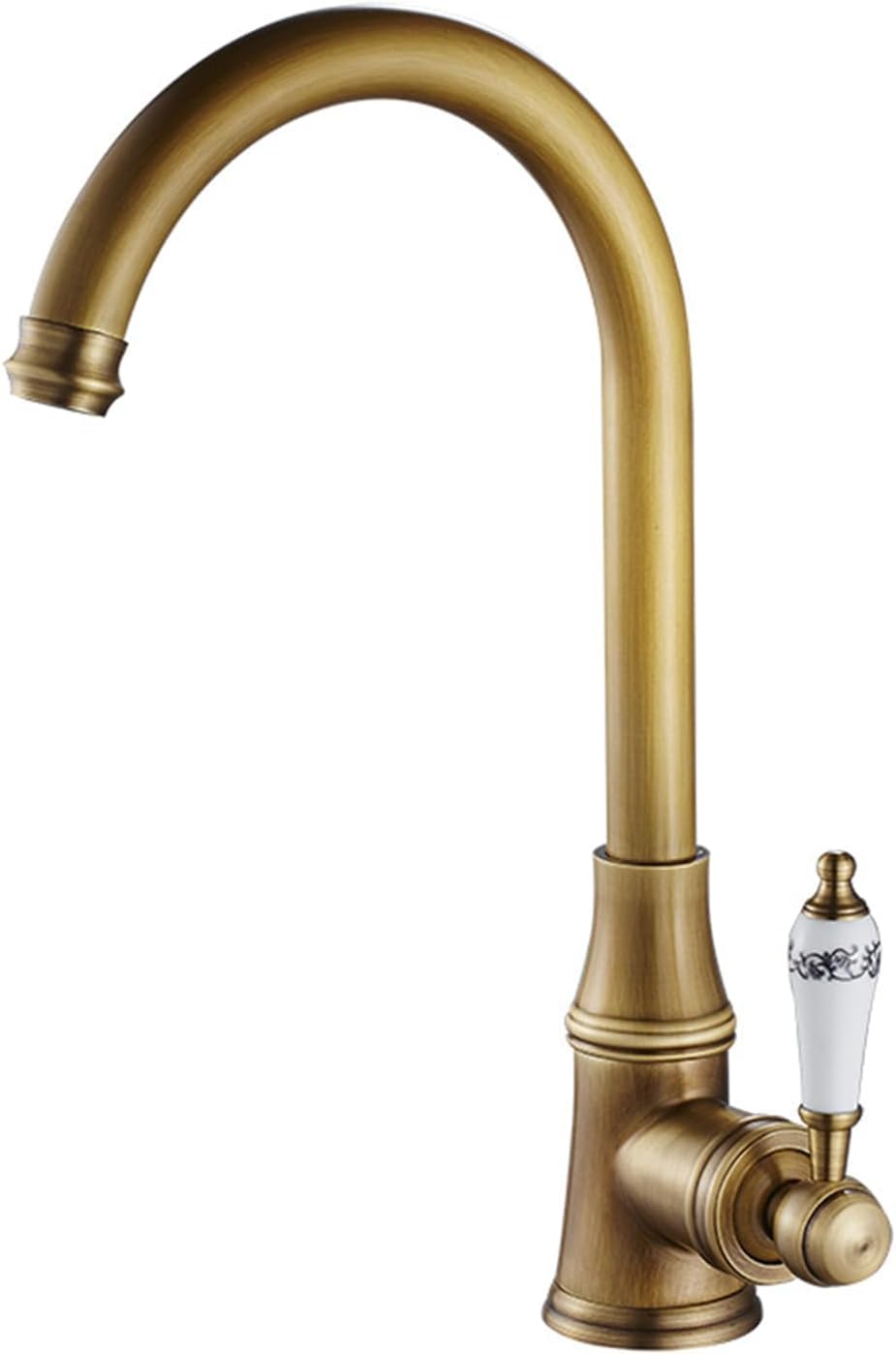Robinet de cuisine antique mitigeur haute pression bronze pour évier campagnard