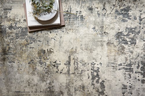 Loloi Cascade Collection Abstract Area Rug, 2'-7" X 8'-0", Ivory/Charcoal #TOP3