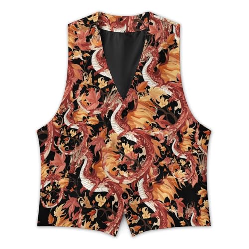 Autumn Dragon Trendy Vest Suit for Men V Neck Formal Dress Waistcoat Vests Business Slim Fit2