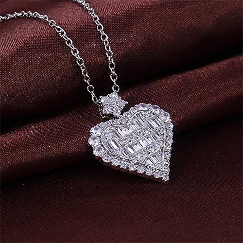 Heart Necklace 14K Gold Plated 5A Cubic Zirconia Pendant Necklaces Heart Choker Necklace Dainty Cute Initial Heart Pendant Necklace Cz Full Diamond Necklaces For Girls And Women #TOP2